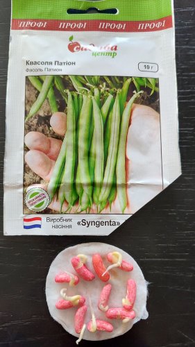 ПРОФ Квасоля спаржева Патіон 10г 08.2024р 90% схожість СЦ