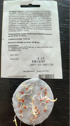 Томат Де Барао чорний 0,1г. 98% схожість СЦ Традиція 01.2024р